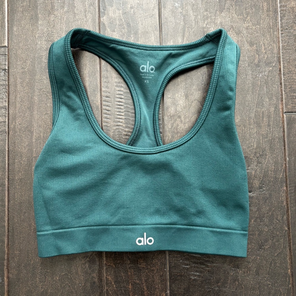 ALO Yoga Deep Teal Sports Bra